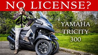 Yamaha Tricity 300 Review  Motorcycling Without A License [upl. by Nemracledairam]