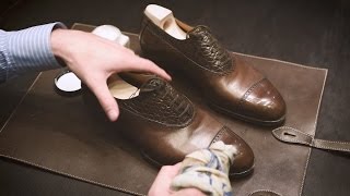 How to Condition amp Polish Calfskin Leather Shoes [upl. by Kinzer]