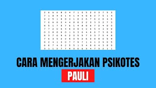 Cara Mengerjakan Psikotes Pauli [upl. by Ekud]