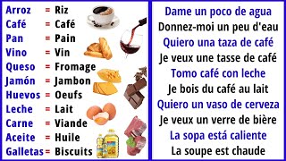 Les Aliments en Espagnol  La nourriture Vocabulaire de base Leçon d’Espagnol [upl. by Fatsug]