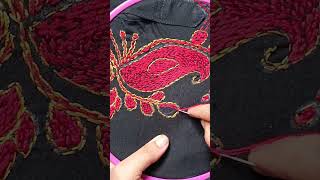 Panjabi design 🥰 tutorial beautifulhandembroideryflowerdesign embroiderypatterns [upl. by Tevlev]