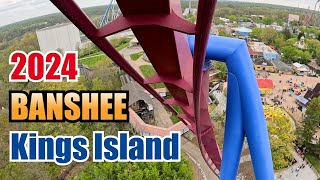 Kings Island Banshee Roller Coaster  Front Seat 2024  POV 4K [upl. by Euginomod]