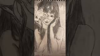 Drawing tomie kawakami🖤👽 drawing tomie [upl. by Nimajneb]