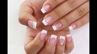 Clase 11 Uñas Acrílicas Francés con tips ♥ Deko Uñas  French Acrylic nails tutorial [upl. by Bigler]