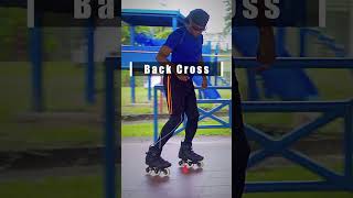 Back Cross  Freestyle Slalom Skating Trick Training [upl. by Seem]