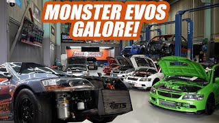 1000hp Evo Lancers Galore  Elite Autohaus Workshop Tour and Drag Battle 2022 preview [upl. by Arahsak]