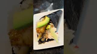 I Tried Shushi Dish Wrapped with Seaweed In a Cone Shape Filled with Fish rice avocado shorts [upl. by Emor237]