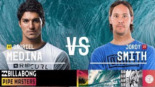 Jordy Smith vs Gabriel Medina  Semifinals Heat 1  Billabong Pipe Masters 2018 [upl. by Gnilyarg]