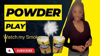 EATING CORNSTARCH POWDER today 😜🤪💛 💜 cornstarchpowder asmr [upl. by Marlyn672]