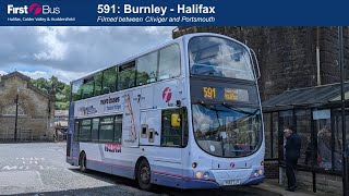 Speedy B9 💨 First West Yorkshire 591 service between Cliviger and Portsmouth [upl. by Lavotsirc]