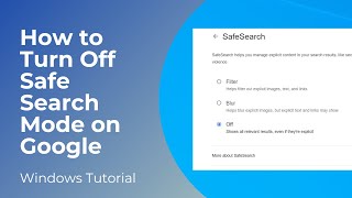 How to Turn Off Safe Search Mode on Google [upl. by Aliuqat]