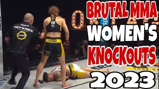 Womens Brutal MMA Knockouts 2023 [upl. by Siddra]