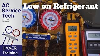 Charging R22 into an Air Conditioner that is VERY LOW on Refrigerant [upl. by Templa103]