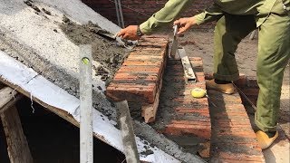 Construction Stair  How to Install Bricks on The Sloping Surface Create Step Stairs With Bricks [upl. by Jestude]