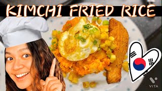 KIMCHI FRIED RICE 김치볶음밥  Salmon 연어 Quick and easy recipe Cook With Joy ✨ [upl. by Gal]