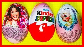 3 huevos sorpresa de Frozen Violetta y kinder sorpresa de chocolate en español surprise eggs [upl. by Ariajaj449]