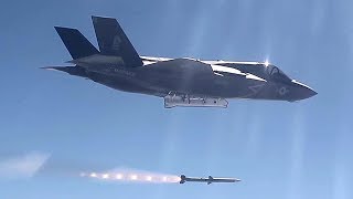 F35B Lightning II Fires AIM120 AMRAAM Missile For The First Time During WTI Training [upl. by Heller826]