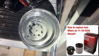 How to replace fuel filters on 1116 F250 diesel diesel turbo powerstrokenation ford f250 ￼ [upl. by Anahs54]