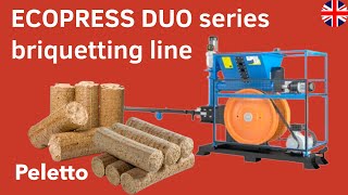 Briquetting machine for sawdust hay husks straw ECOPRESS DUO series from pelettopl [upl. by Den]