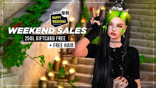 FREE GIFT 250L Giftcard  Hair  Weekend Sales Second Life  Buscando ofertas para tu avatar ♥ [upl. by Maffei]