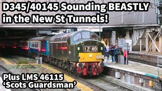 D34540145 Sounding BEASTLY in the New St TUNNELS plus LMS 46115 Scots Guardsman 251123 [upl. by Liw]