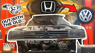 VW Polo Honda K24 Engine Swap  Original Engine Removal  Vlog052 [upl. by Annaerb207]