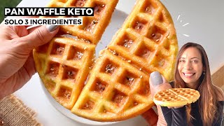 No compres mas pan 😱 WAFFLE PAN KETO con 3 ingredientes Bajo en carbohidratos [upl. by Neelak]