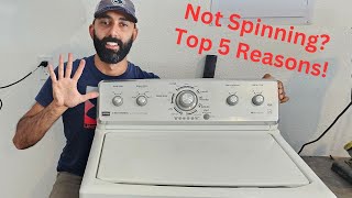 Top 5 Reasons Why Your MaytagWhirlpool Washer Is Not Spinning [upl. by Ynaittirb211]