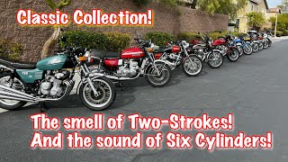 Vintage Motorcycle Collection The smell of TwoStrokes and sound of Six Cylinders Take the tour [upl. by Laehcor450]