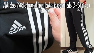 CALÇA MOLETOM AFUNILADA ESSENTIALS 3STRIPES ADIDAS GK8831 [upl. by Kristyn823]