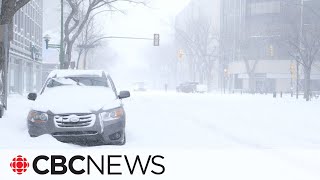 Sask digging out after massive weekend snowstorm [upl. by Sherilyn112]