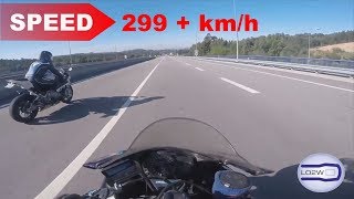 Aprilia RSV4 vs Suzuki GSXR 1000  Acceleration Top Speed 300 kmh Ride Exhaust [upl. by Bosch553]