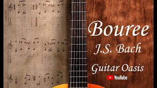 Bouree Bourrée  Johann Sebastian Bach Guitar Solo  Guitar Tab  Tutorial [upl. by Coumas]