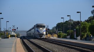 12 Car Amtrak Surfliner Century Train flies through Carlsbad Poinsettia [upl. by Asilec]