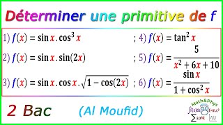 Calcul de Primitive dune Fonction Trigonométrique  2 Bac  Exercice 8 [upl. by Laise]