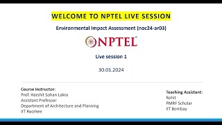 NPTELEnvironmental Impact AssessmentWeek 1 [upl. by Arretahs57]