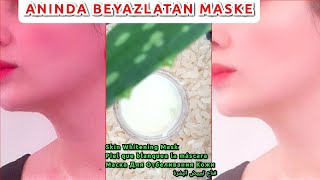 100 ETKİLİ  1 GECEDE BEYAZLATAN PİRİNÇ amp ALOE VERA MASKESİ DIY CİLT BAKIMI [upl. by Assina]