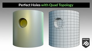 Perfect Holes with Quad Topology in Curved Surfaces  Blender Secrets [upl. by Eilhsa]