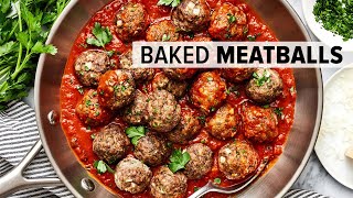 Easy Meatballs Recipe  in a homemade marinara sauce [upl. by Eiramenna]