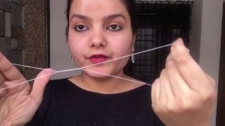 How to do painless threading by your own  upper lips threading and facial hair removing Tutorial [upl. by Asiluy920]