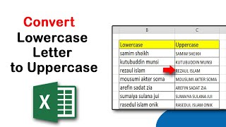 How to make lowercase letter to uppercase in Excel [upl. by Ripley668]