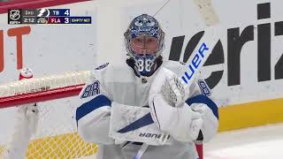 Andrei Vasilevskiy unreal save on Sasha Barkovs shot late in a game vs Panthers 16 mar 2024 [upl. by Anoniw]