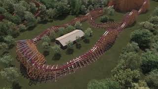 Twisted Timbers Aerial View Kings Dominion [upl. by Whale]