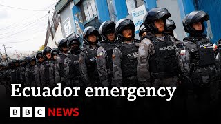 Ecuador State of emergency declared after notorious drug gang boss escapes from prison  BBC News [upl. by Smada]