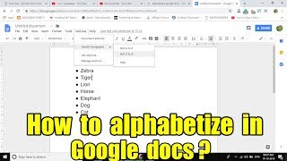 How to alphabetize in google docs Step By Step Instruction [upl. by Cadmarr122]