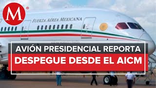 Avión presidencial sale del AICM [upl. by Cyrie]