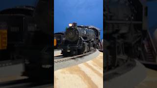 PRR Mikado passing by trains oscaletrains modeltrains steamtrain pennsylvaniarailroad [upl. by Alyled837]