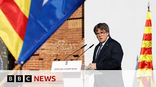 Exiled Catalan leader Carles Puigdemont returns to Spain  BBC News [upl. by Obellia974]