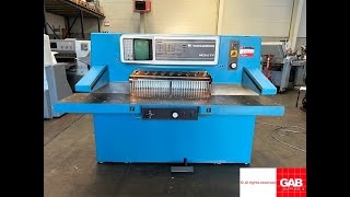 1992 Wohlenberg 92 MCS 2TV paper cutter machine for sale Gab Supplies Ltd [upl. by Ihskaneem]