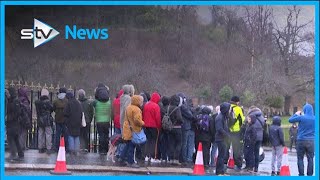 Crowds gather to see Batman in Glasgow [upl. by Oznole]